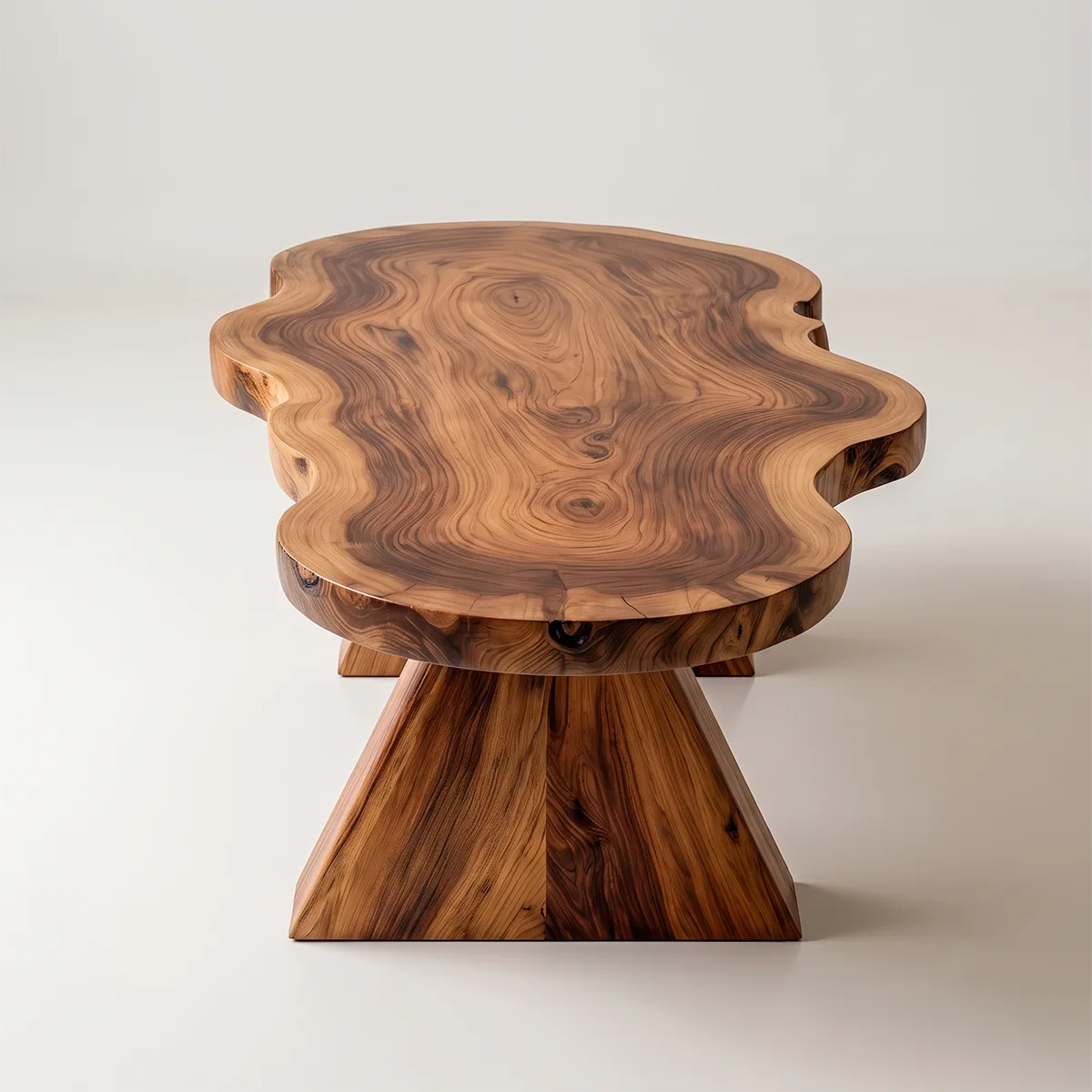 Organic Live Edge Solid Wood Coffee Table | Handcrafted Freeform Center Table for Living Room TT006-3962