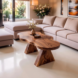 Organic Live Edge Solid Wood Coffee Table | Handcrafted Freeform Center Table for Living Room TT006-3962