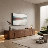 Modern TV Stand with 2 Side Cabinets & 4 Center Drawers TT006-8JEV2FS