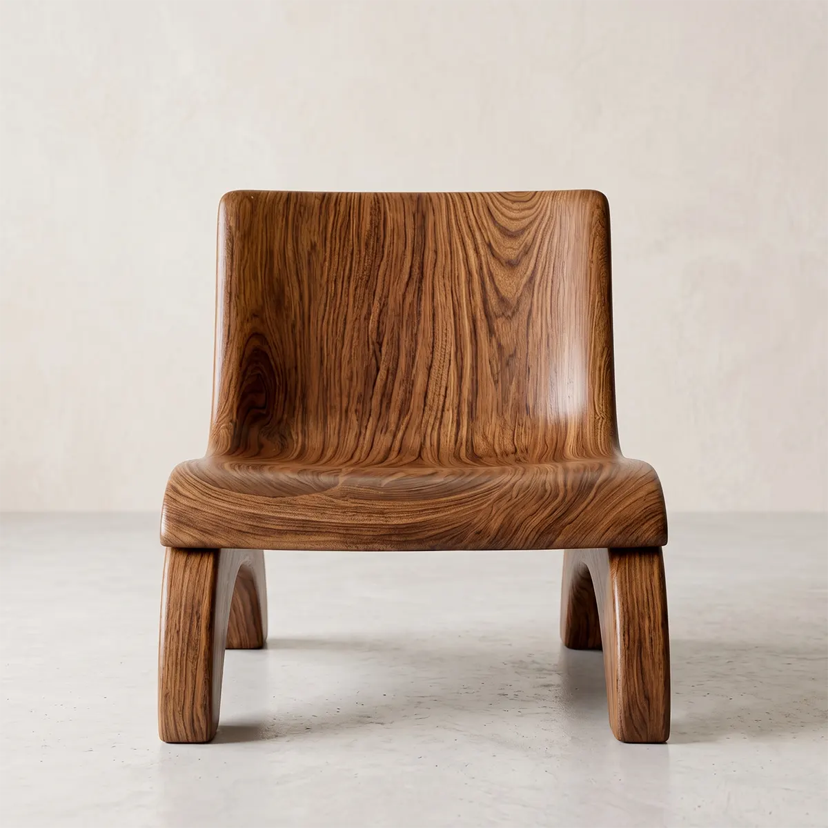 Sculptural Curved Lounge Chair with Arched Legs | Organic Modern Accent Chair