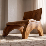 Sculptural Curved Lounge Chair with Arched Legs | Organic Modern Accent Chair