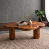 Organic Cloud Coffee Table | Solid Wood Modern Center Table for Living Room TT006-4713