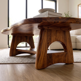 Organic Solid Wood Coffee Table with Storage Shelf | Modern Living Room Center Table TT006-4423