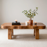 Organic Solid Wood Coffee Table | Rustic Modern Center Table for Living Room TT006-1300