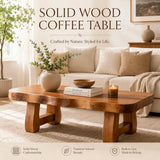Organic Solid Wood Coffee Table | Rustic Modern Center Table for Living Room TT006-1300