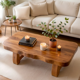 Organic Solid Wood Coffee Table | Rustic Modern Center Table for Living Room TT006-1300
