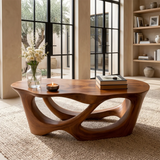 Sculptural Organic Solid Wood Coffee Table | Modern Artistic Center Table for Living Room TT006-2038