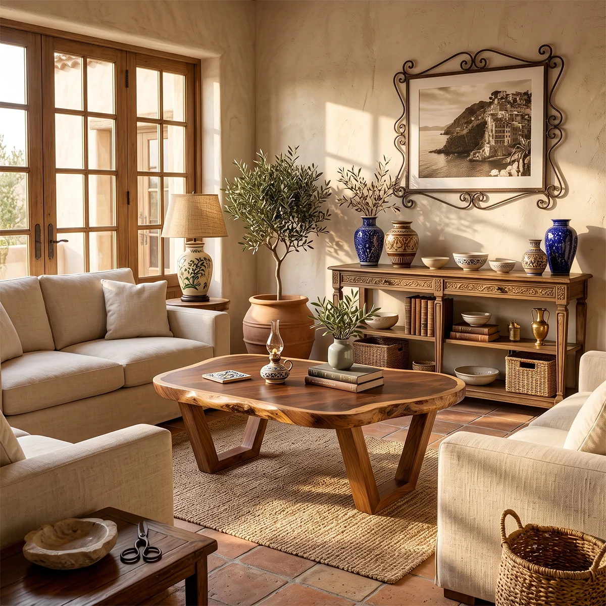 Organic Live Edge Solid Wood Coffee Table | Rustic Modern Center Table for Living Room TT006-8197