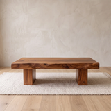 Live Edge Solid Wood Coffee Table | Rustic Modern Handmade Center Table for Living Room TT006-6596