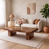 Live Edge Solid Wood Coffee Table | Rustic Modern Handmade Center Table for Living Room TT006-6596