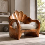 Sculptural Flower Back Armchair | Organic Curved Lounge Chair for Modern Interiors