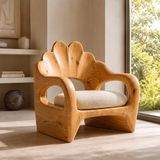 Sculptural Flower Back Armchair | Organic Curved Lounge Chair for Modern Interiors