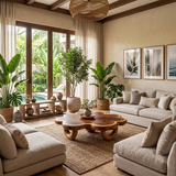 Organic Solid Wood Coffee Table | Sculptural Flower-Shaped Modern Center Table TT006-3040