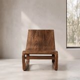 Sculptural Curved Lounge Chair | Modern Organic Low Profile Accent Chair