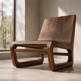 Sculptural Curved Lounge Chair | Modern Organic Low Profile Accent Chair