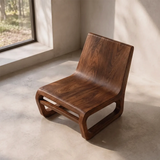 Sculptural Curved Lounge Chair | Modern Organic Low Profile Accent Chair