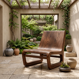 Sculptural Curved Lounge Chair | Modern Organic Low Profile Accent Chair