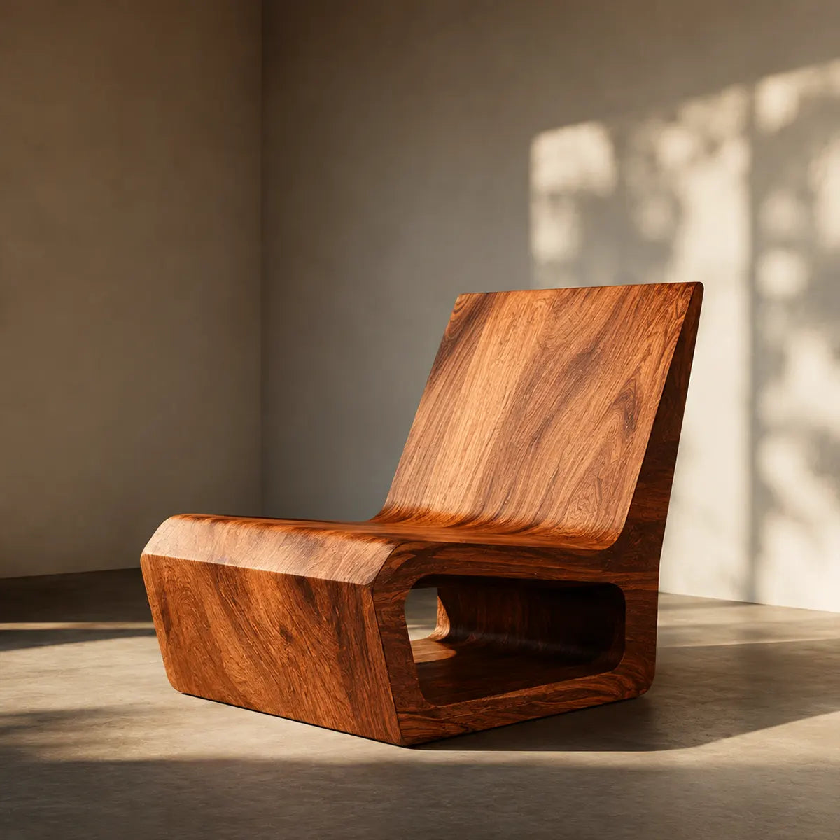 Sculptural Low Profile Lounge Chair | Modern Minimalist Curved Accent Chair