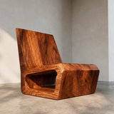 Sculptural Low Profile Lounge Chair | Modern Minimalist Curved Accent Chair