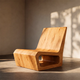 Sculptural Low Profile Lounge Chair | Modern Minimalist Curved Accent Chair