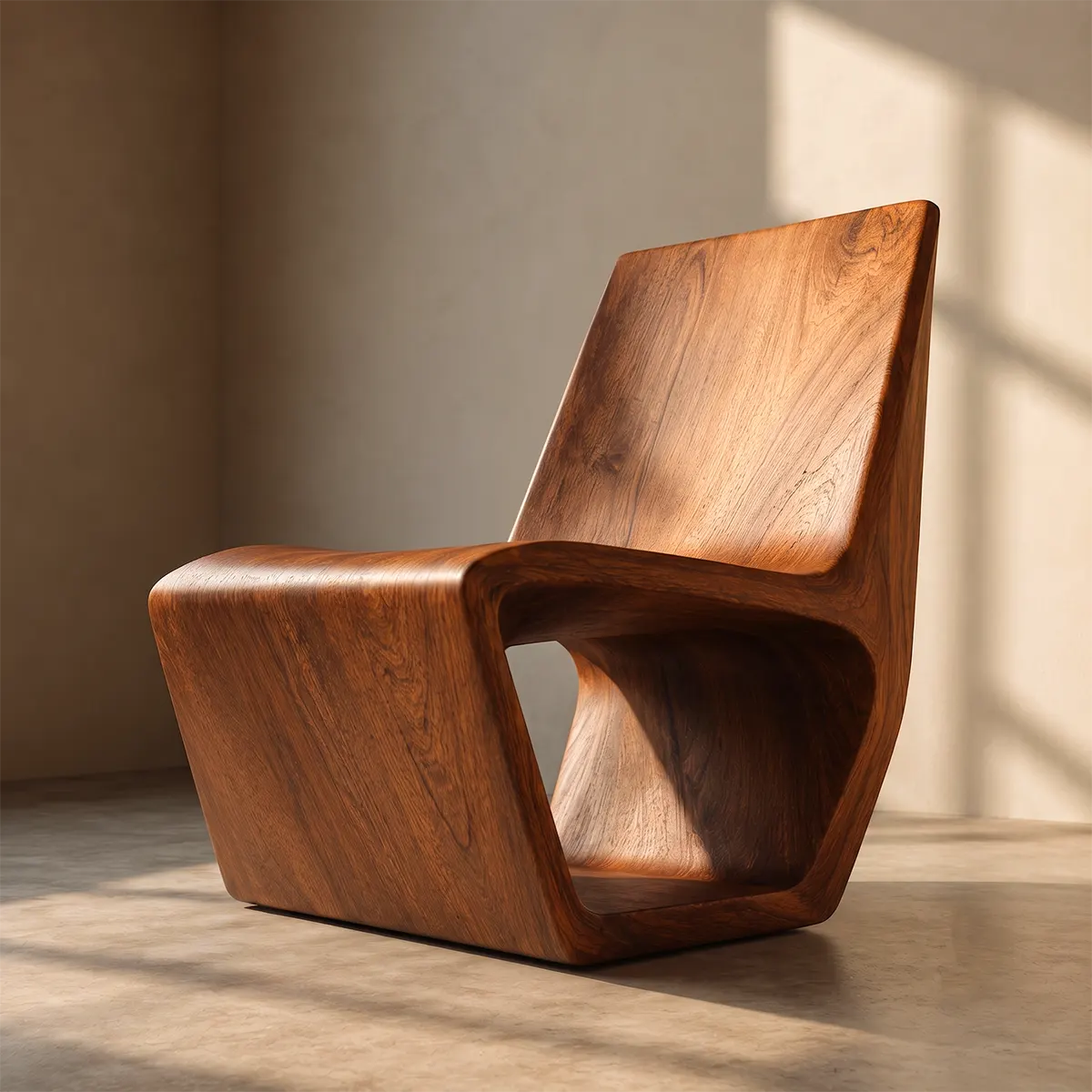 Sculptural Armless Lounge Chair | Modern Low Profile Accent Chair