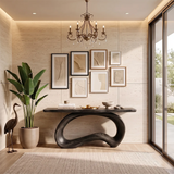 Organic Loop Console Table | Modern Sculptural Console Table with Continuous Curved Base TH003-9415
