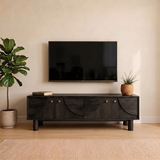 4-Door Mid-Century Modern TV Stand | Geometric Media Console