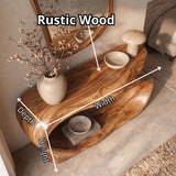 Organic Sculptural Console Table with Open Shelf for Modern Entryway & Hallway TT006-7521