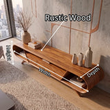 Modern Curved TV Stand with 3 Drawers & 3 Open Storage Areas | Sculptural Media Console