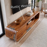 Modern Curved TV Stand with 3 Drawers & Open Media Storage | Sculptural Low Profile Entertainment Console