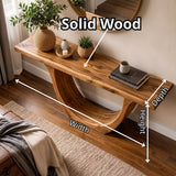 Modern Wooden Console Table with Sculptural Curved U-Base for Entryway & Hallway TT006-2563