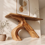 Modern Organic Console Table | Sculptural Asymmetrical Entryway Console Table TH003-3100