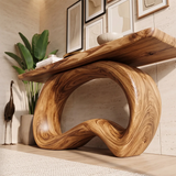 Organic Loop Console Table | Modern Sculptural Console Table with Continuous Curved Base TH003-9415