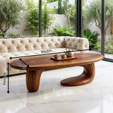 Organic Oval Coffee Table | Sculptural Wave Base Coffee Table for Modern Minimalist Living Room TH003-5893