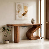 Modern Sculptural Console Table | Organic Wave Entryway Table for Contemporary Hallway & Living Room TH003-4054