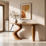 Organic Wave Console Table | Sculptural Entryway Table with Curved Pedestal Base TH003-1709