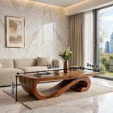 Sculptural Curved Coffee Table | Organic Modern Wave Living Room Center Table