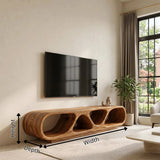 Sculptural TV Stand with Open Shelves | Organic Modern Media Console TH003-5RAR7KU