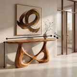 Organic Sculptural Console Table | Modern Entryway Table with Abstract Openwork Base TH003-6604