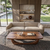 Sculptural Coffee Table with Curved Base | Organic Modern Rounded Rectangle Center Table