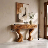 Modern Sculptural Console Table with Drawers | Organic Entryway Storage Console Table TH003-4892