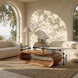 Sculptural Rounded Coffee Table | Organic Modern Open Center Living Room Table