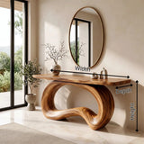 Organic Loop Console Table | Modern Sculptural Console Table with Continuous Curved Base TH003-9415