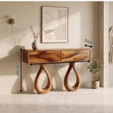 Modern Console Table with Drawers | Sculptural Entryway Console Table for Contemporary Homes TH003-6657