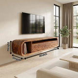 Floating TV Stand with 2 Drawers & Open Storage | Modern Media Console TH003-7DOM5TA