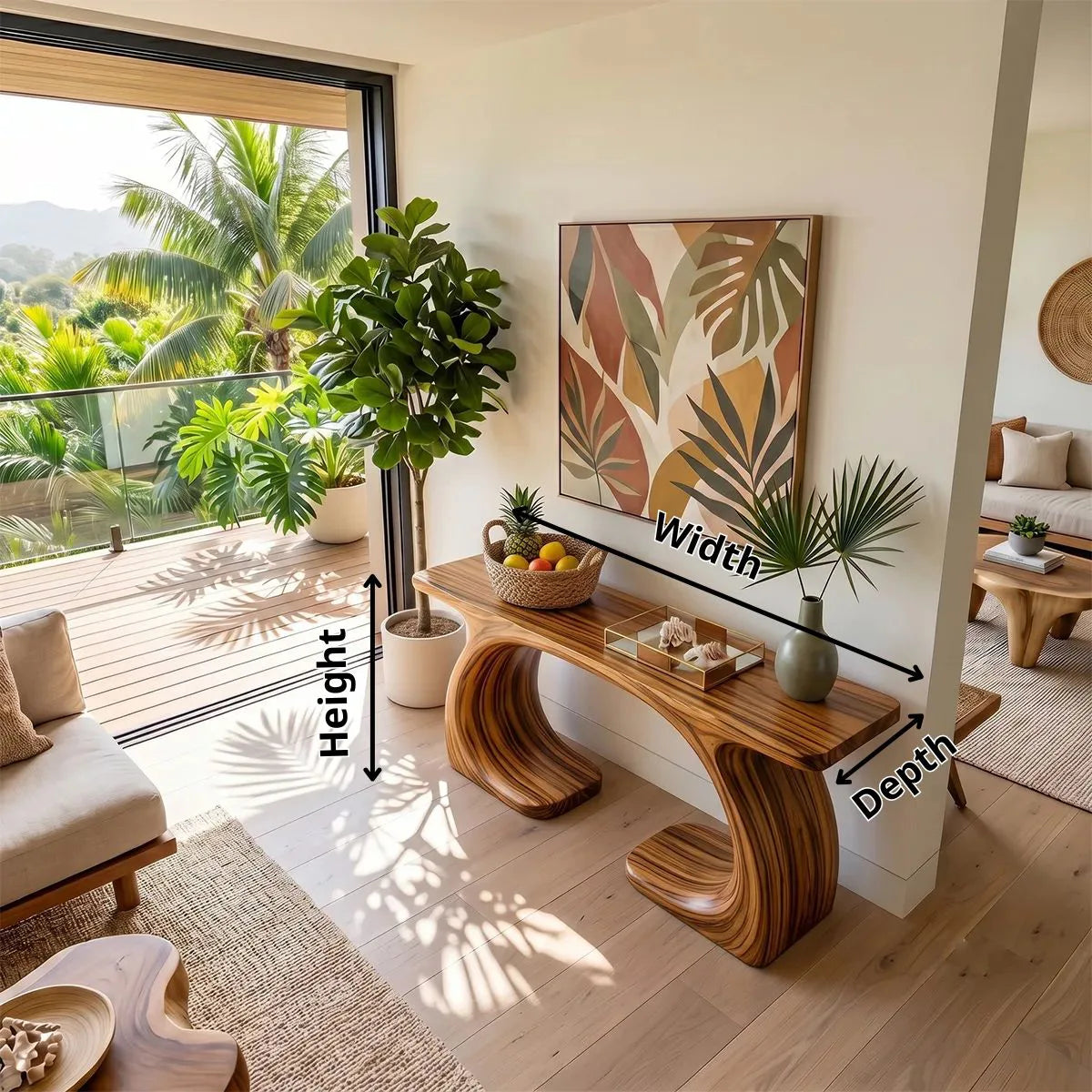 Modern Organic Console Table | Sculptural Entryway Console Table for Contemporary Interiors TH003-9438