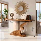 Modern Sculptural Console Table | Wave Base Entryway Console Table for Contemporary Interiors TH003-9045