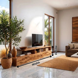 Modern TV Stand with 3 Drawers & Open Shelves | Organic Media Console TH003-4VZY8SF