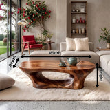 Sculptural Organic Coffee Table | Curved Open Base Modern Living Room Center Table