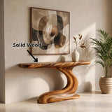 Sculptural Wave Console Table | Organic Modern Entryway Table with Curved Abstract Base TH003-3147